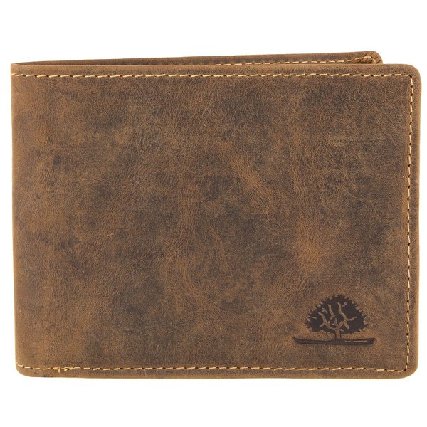 Greenburry Vintage Card Leather Wallet 1705CC-25 without Coin Compartment, brown