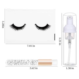 Eyelash Extension Supplies-Include 10 Crystal Lash Shampoo Brushes 2 Empty Lash Shampoo Foam Dispenser Bottle and 20 Eyelash Aftercare Bag Eyelash Makeup Accessories (White)