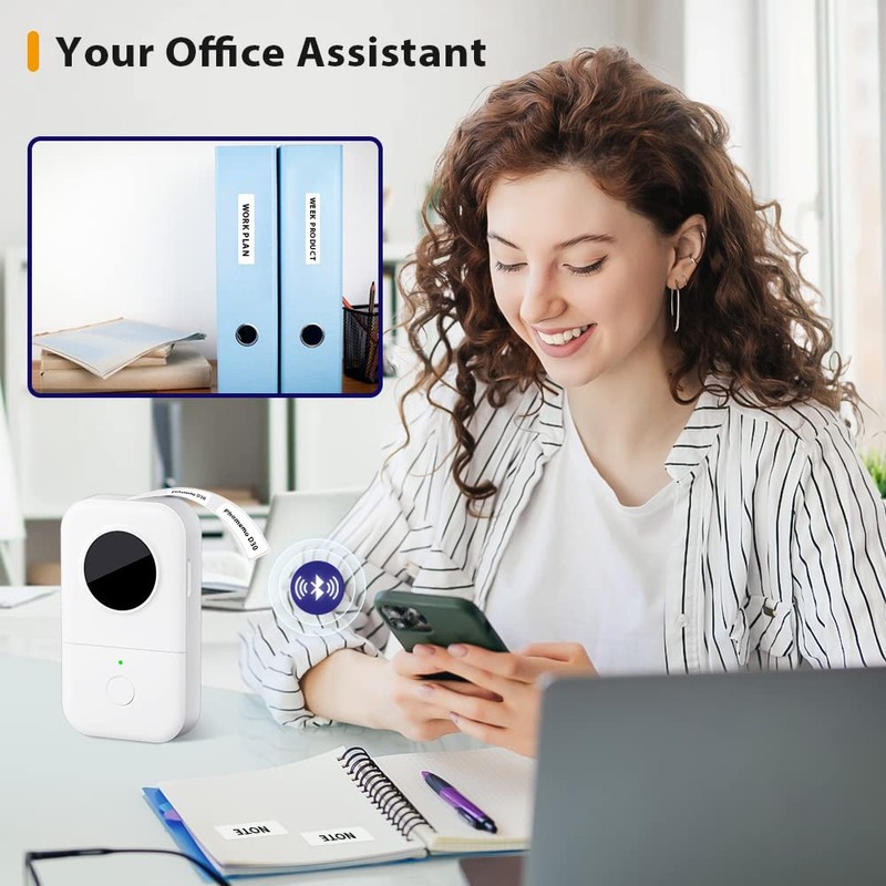Phomemo D30 Label Printer Machine, Portable Bluetooth Mini Labelling Device,