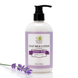 Southern Natural Southern Natural Goat Milk Lotion (12 oz) - Face and Body Moisturizer For Dry Skin - Moisturizing Skincare and Hand Cream - Lavender Vanilla Scent