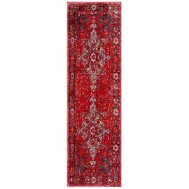 SAFAVIEH Vintage Hamadan Collection Runner Rug - 2'3" x 6', Red & Multi, Oriental Traditional Persian Design, Non-Shedding & Easy Care, Ideal for High Traffic Areas in Living Room, Bedroom (VTH222A)