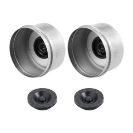 X AUTOHAUX 2pcs 2.72" Trailer Axle Dust Cap Cup Grease Cover with 2pcs Rubber Plugs Set for Dexter EZ Lube Trailer Camper 7000 to 8000 Lb Axle Wheel Hub Bearing