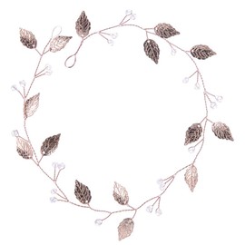 Lurrose Bridal Headband Rose Gold Leaves Headband Headpiece Headwear Hair Accessories for Wedding (FD609)