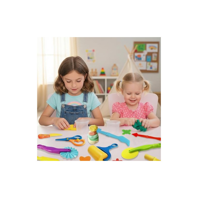 Dough Tool Set, 13Pcs Dough and Clay Play Tools Kit