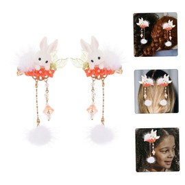 STOBOK 1pair Cute Bunny Tassel Pompom Hair Clips for Boys and Girls Adorable Easter Hair Accessories Design for School Parties Photos of Boys and Girls