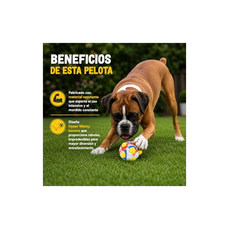Juguete para Perro FIFA Hyper Wacky Bounce – Resistente, Interactivo,