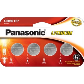 Panasonic CR2016 3.0 Volt Long Lasting Lithium Coin Cell Batteries in Child Resistant, Standards Based Packaging, 4 Pack