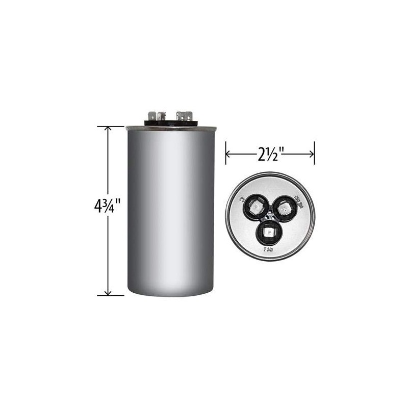 70 + 7.5 uF x 370 or 440 VAC Round