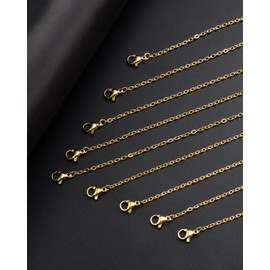 KESOCORAY 24 cadenas de acero inoxidable dorado de 22 pulgadas de 2 mm con acabado para hacer joyas