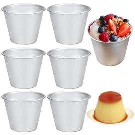 Pudding Moulds, 6 Pcs Aluminum Dariole Moulds, Non-Stick Muffin Tins Individual Baking Cups, Mini Pudding Basins Egg Tart Cupcake Moulds
