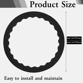 4 Pack Bar Stools Leg Protectors Ring, Stretchable Silicone Non Slip Chair Leg Protector, No Scratches No Noise Chair Footrest Bottom Pads Protect Wooden Floor, Fits 14.5"-16.5" Round Base (Black)