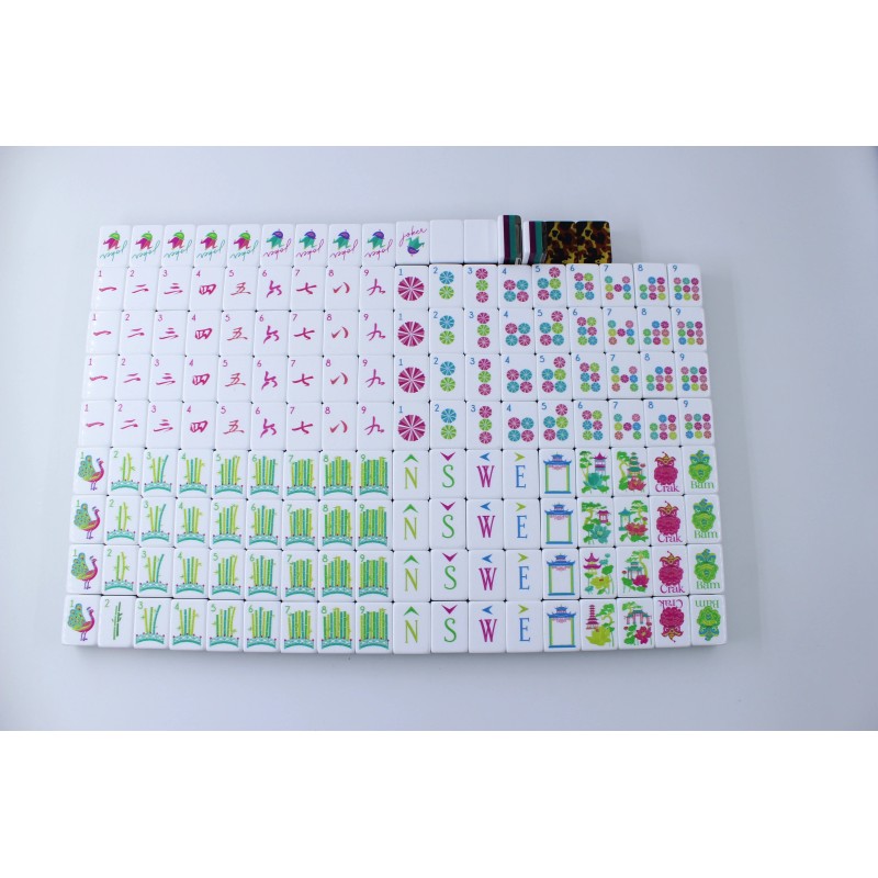 Engraved 4-Layer American Mahjong Set, Boutique 160-Tile Leopard Print, Designer