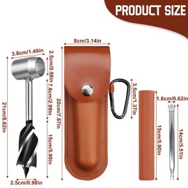 Woodworking Hand Drill, CHmiss Bushcraft Drill Set, Outdoor Survival Drill, Bushcraft Drill Outdoor, with Retractable Blow Pipe, for Bushcraft Settlers, Camping Backpacking