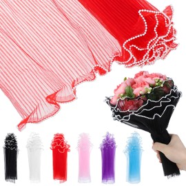 NUOBESTY Elegant Flower Bouquet Wrapping Yarn 6 Pack Wave Pattern Wedding Long-lasting Flower Protection