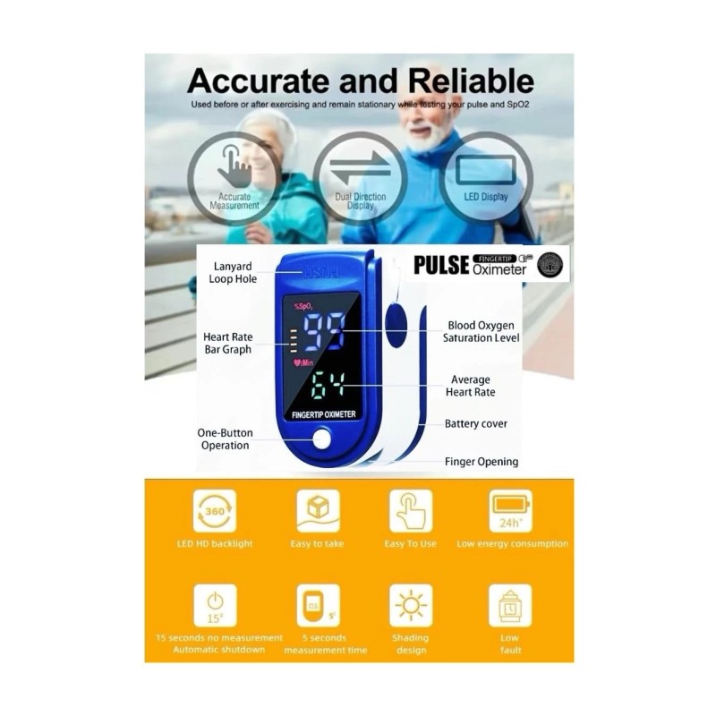 Finger Tip Pulse Oximeter LED Blood Glucose Meter For Hospital