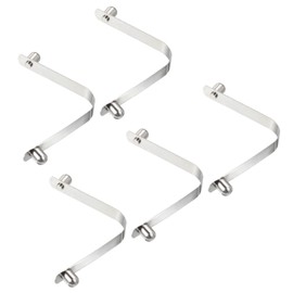 PATIKIL 9x7.3mm Kayak Paddle Snaps, 5 Pack Pole Push Button Spring Clips Steel Solid Button Locking Tube Double Pins for Camping Awning Tent Pole