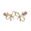 Spinningdaisy Handmade High Gloss Tiny Bow Earrings Gold