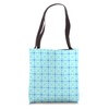 Blue Squares Grid Crosses Dot Molecule Scandinavian Pattern Tote Bag