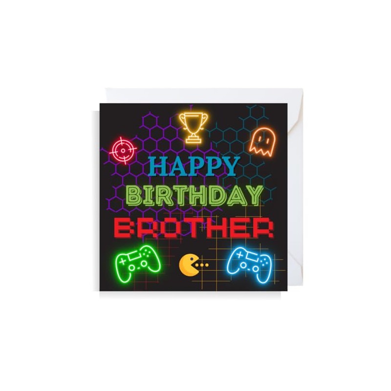 Second Ave Gaming Gamer Brother Square Children's Kids Birthday Greeting