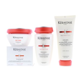 Kérastase Nutritive Bain Satin 1 250 ml + Nutritive Lait Vital 200 ml and Masq Uintense Chev Eux Fins for thin hair) 200ml