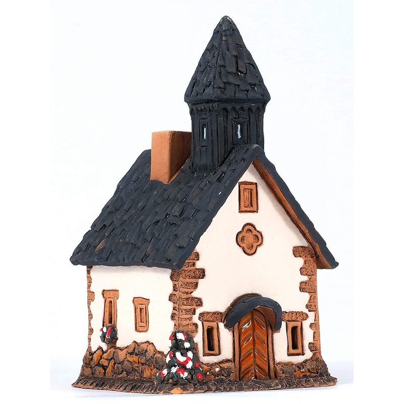 Midene Ceramic Smoker House, Handmade, Artistic Miniature, Chapel in Tyrol,