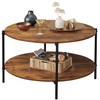 WLIVE Round Coffee Table, 32.6" Small Coffee Table with Storage