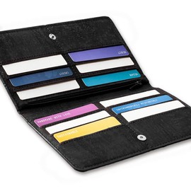 Cork Wallet Women Vegan Slim for Cards Minimalist for Notes and Coins with Snap Closure