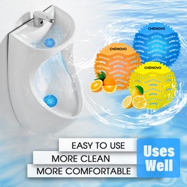 Urinal Screen Deodorizer,12 Pack Urinal Cakes Bulk Scented Anti-Splash Urinal Mats Deodorizer Fresh Pads for Toilet,Bathroom,Restaurants,Offices,Schools,Hotels(Ocean Breeze/Lemon/Orange)