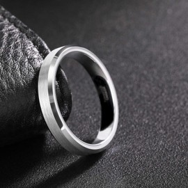 Frank S.Burton 4mm Matte Silver Tungsten Carbide Wedding Rings for Men Women Unisex Thin Wedding Band Size 10