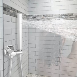 KATAIS Chrome Handheld Shower Head Brass 2 In 1 Function High Pressure Hand Shower Wand 7 Inch Hand Held Shower Head High Flow Shower Head Sprayer with 59 Inch Hose, Bracket