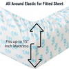 HLC.ME Turquoise Aqua Blue Floral Bed Sheets - 4 Piece