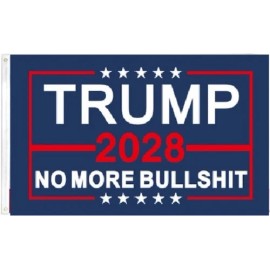 Trade Winds 3X5 TRUMP 2028 45 47 48 NO MORE BULLSHIT MAGA USA FLAG BANNER 100D