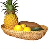 i-lan Large Size Handmand Oval Bread Serving Basket, Natural Rattan