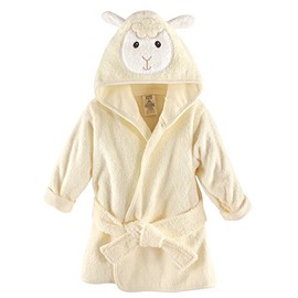 Luvable Friends Unisex Baby Cotton Animal Face Bathrobe, Lamb, One Size