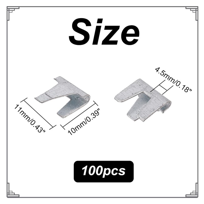 AHANDMAKER 100Pcs Upholstery Stay Wire Clips Wire Cage Buckle Clips