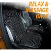 ZONETECH Black Wooden Beaded Comfort Seat Cover - Premium Quality