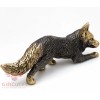 Solid Brass Figurine of Fox crouching hunting IronWork