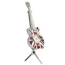 Artex Guitar with UK Flag with Clock, Red
