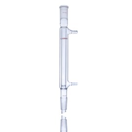 Laboy Glass Distillation Condenser Vacuum Jacketed Distilling Column with 24/40 Joint 330mm in Overall Height & 8mm Glass Hose Connections Organic Chemistry Lab Glassware Apparatus