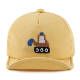 Zsedrut Baby Boy Baseball Cap Infant Cotton Adjustable Hats Girls Sun Hat Spring Summer (3-24M, Excavator-Yellow)
