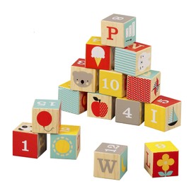 Petit Collage Eco-Friendly ABC Wooden Blocks, Set of 15 – Solid Wooden Blocks for Kids 12 Month and Older – Wooden Alphabet Blocks Measure 1.75” Each, Activity Toys Designed with Safe Materials