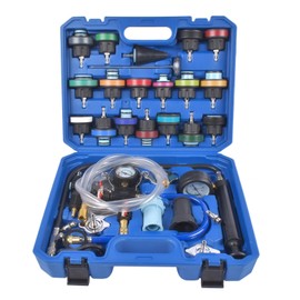 Mixizap Radiator Cooling System Pressure Tester Kit, 31pc Master Coolant Vacuum Refill Kit with 23 Radiator Adapters, Coolant Pressure Tester Kit with Vacuum Pump Vacuum Purge & Refill Tool