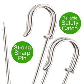 Kilt Pins 10pcs, Large Safety Pins for Clothes, 3 inch/76cm, Heavy Duty Nappy Pins, Blanket Pins Clothes Pins