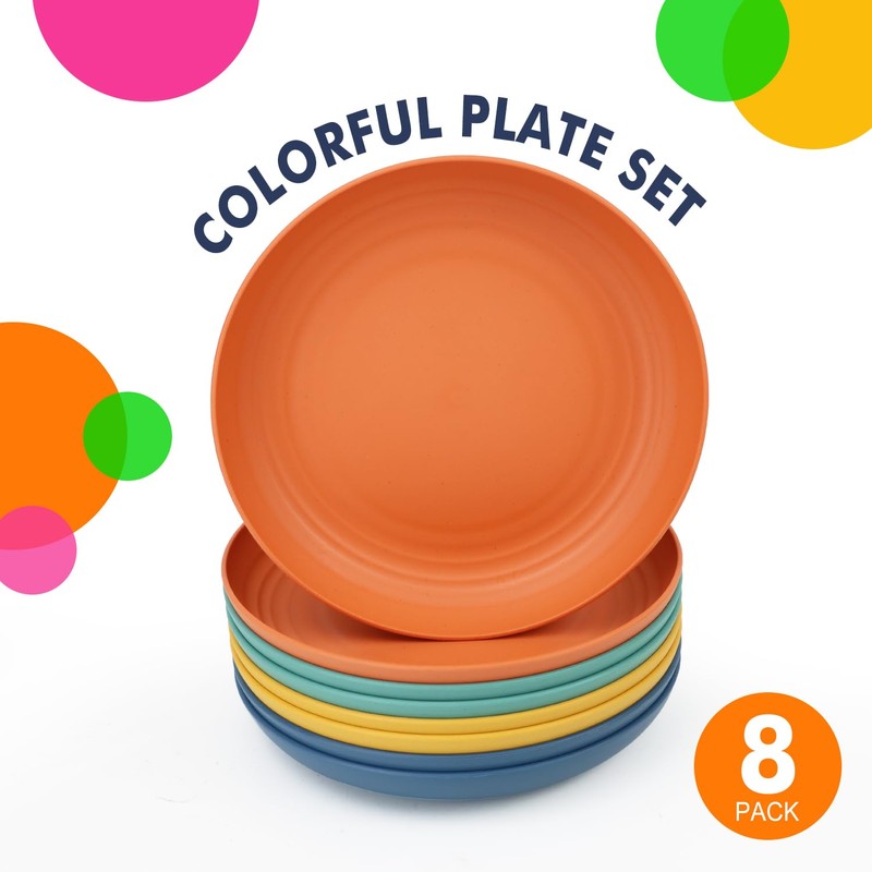 Homienly Deep Dinner Plates Set of 8 Alternative for Plastic