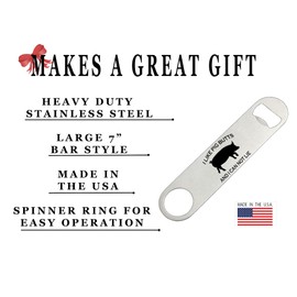Rogue River Tactical Funny BBQ Barbecue Bottle Opener Heavy Duty Gift For Men Friend Bar Beer Drinking Joke I Like Pig Butts And I Can Not Lie