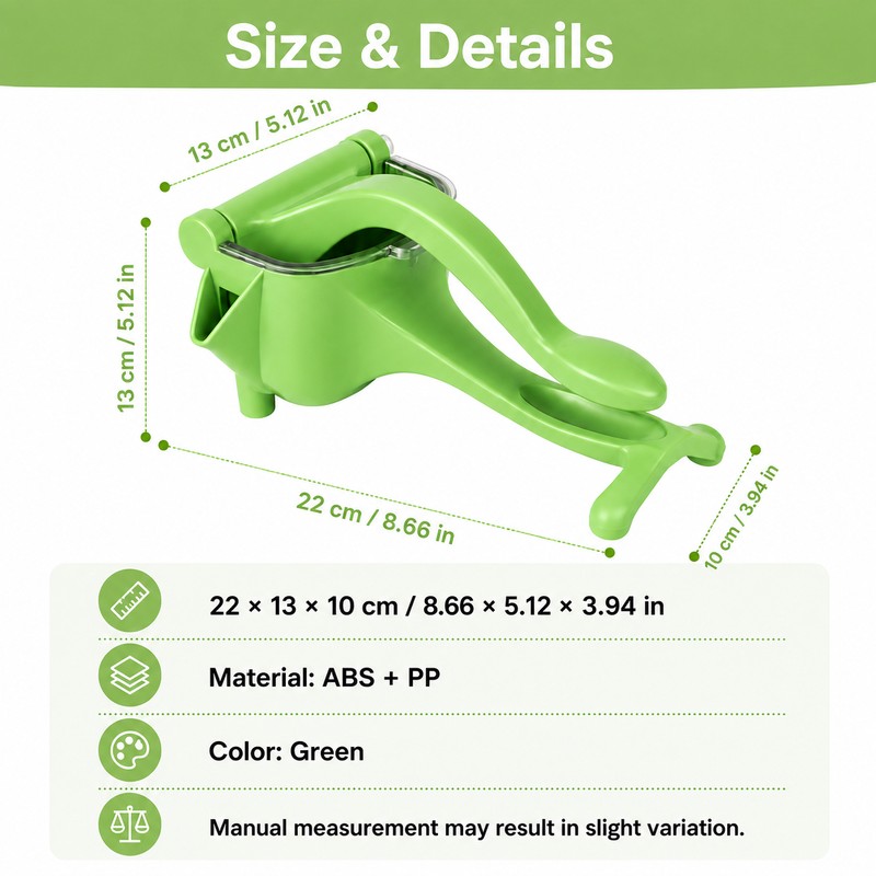 Manual Juicer for Kitchen Countertop - Energy-saving Lever for Effortless