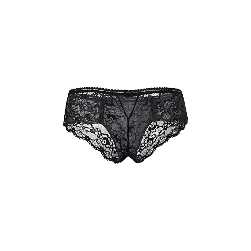 Verano Women's Briefs Open Back Lace Panties - Black ,