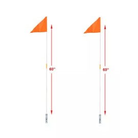 AltaLine PAIR OF ALTALINE 60" LONG 2PC BICYCLE SAFETY ORANGE FLAGS.