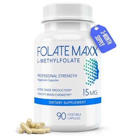 L-metilfolato 15 mg (90 cápsulas)] Folato activo profesional de alta calidad ] sin OMG, sin gluten ] Folato de metil, 5 MTHF