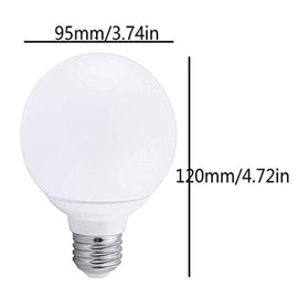 Lxcom Lighting G95 LED Bulbs 9W Globe Vanity Light Bulbs E26/E27 Base Warm White 3000K 90W Equivalent for Makeup Vanity Mirror Bathrooms Lamp, AC 85V-265V (4 Pack)